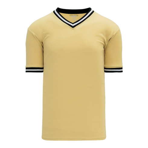 Athletic Knit V-Neck Baseball Jersey with Knitted Trim (BA1333)